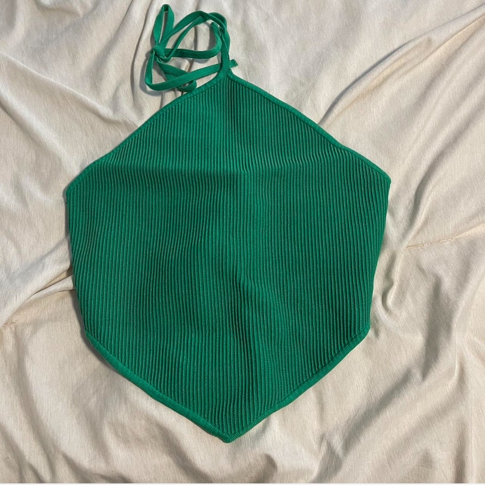Aritzia Green Halter Top